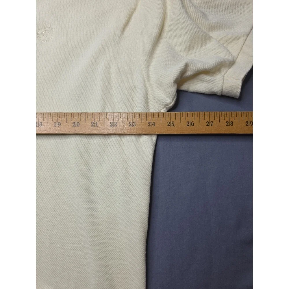 Vintage 90s Chaps Ralph Lauren Polo Shirt XL - Cream Pastel Yellow - Pique...